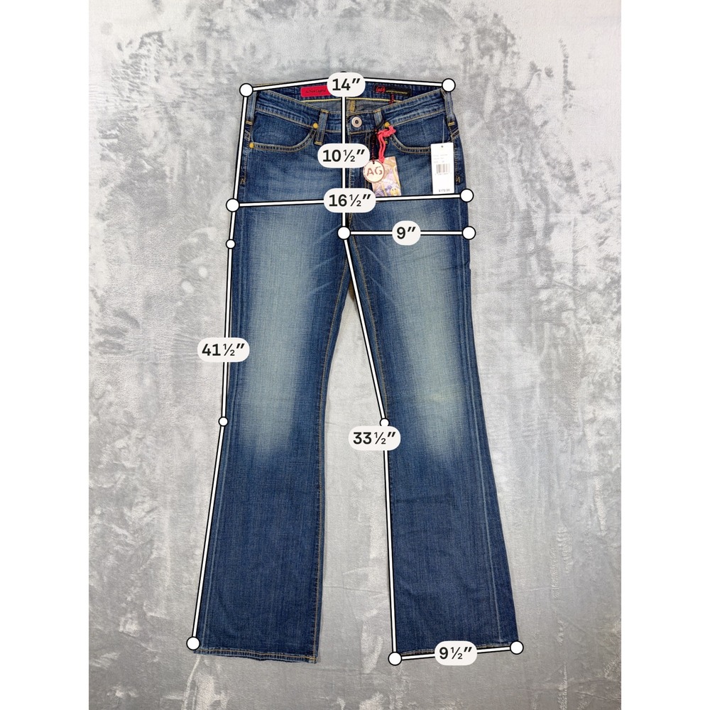 AG Adriano Goldschmied The New Legend Flare Jeans Women's 26R Dark Blue Denim - Picture 8 of 9
